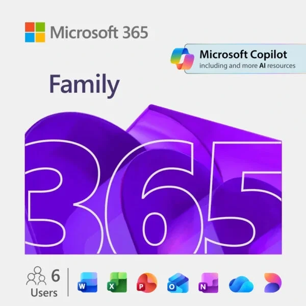 Microsoft 365 Family – 6 Users, 1 Year Key